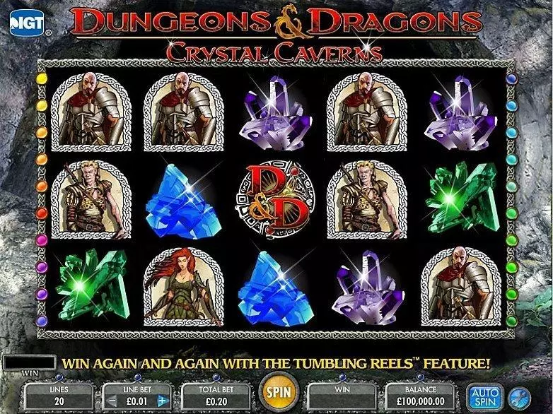 Dungeons & Dragons - Crystal Caverns IGT Slots - Introduction Screen