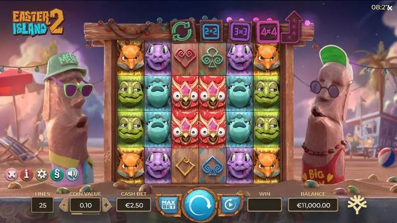 Easter Island 2 Yggdrasil Slots - Main Screen Reels