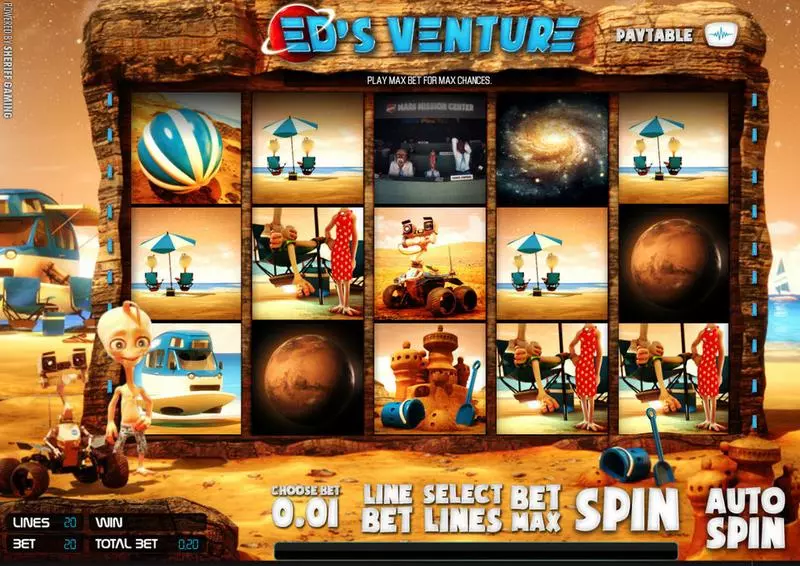 Ed's Venture Sheriff Gaming Slots - Main Screen Reels