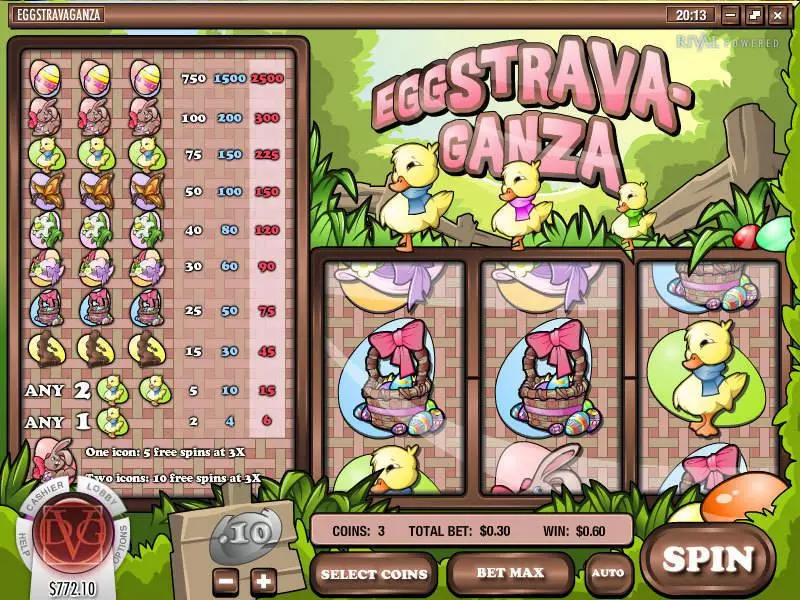 Eggstravaganza Rival Slots - Main Screen Reels