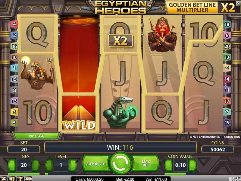 Egyptian Heroes NetEnt Slots - Bonus 1