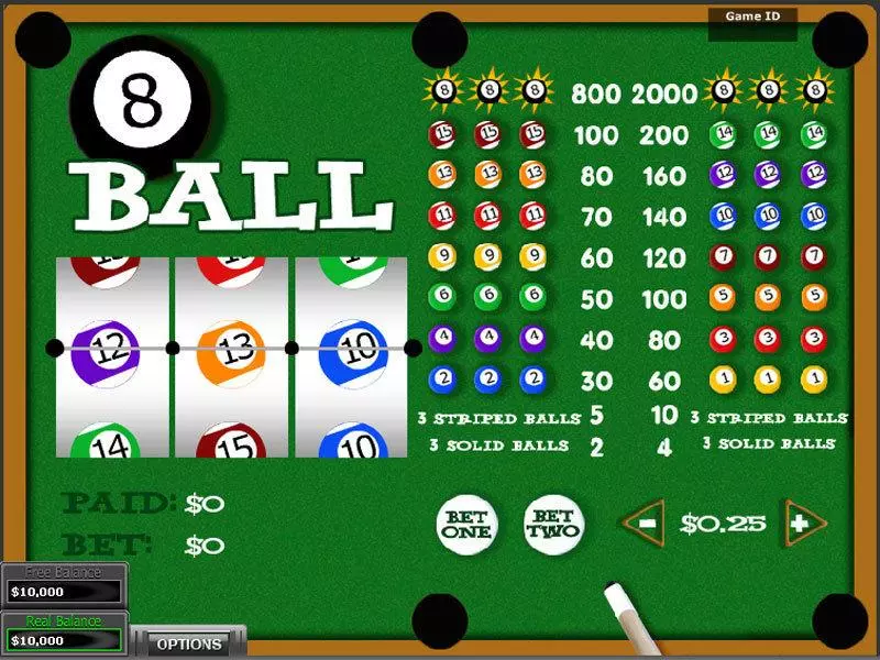 Eight Ball DGS Slots - Main Screen Reels