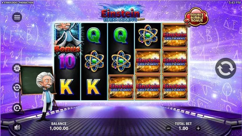 Einstein Eureka Moments StakeLogic Slots - Main Screen Reels