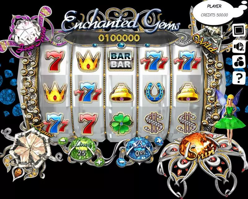 Enchanted Gems Slotland Software Slots - Main Screen Reels