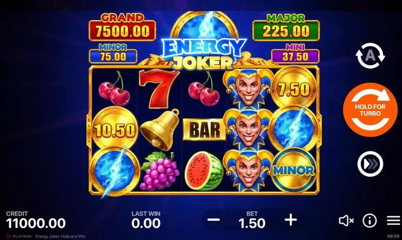 Energy Joker - Hold and Win Playson Slots - Main Screen Reels
