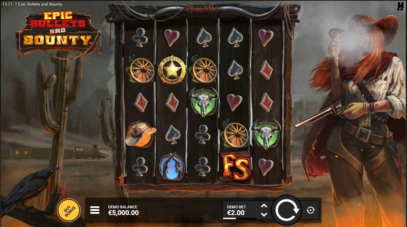 Epic Bullets and Bounty Hacksaw Gaming Slots - Main Screen Reels