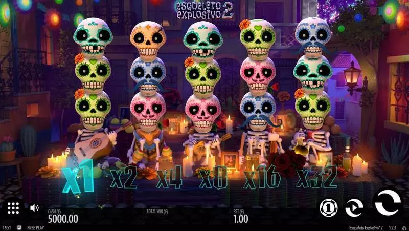 Esqueleto Explosivo 2 Thunderkick Slots - Main Screen Reels