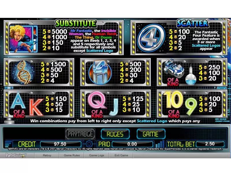Fantastic Four bwin.party Slots - Info and Rules