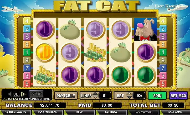 Fat Cat CryptoLogic Slots - Main Screen Reels