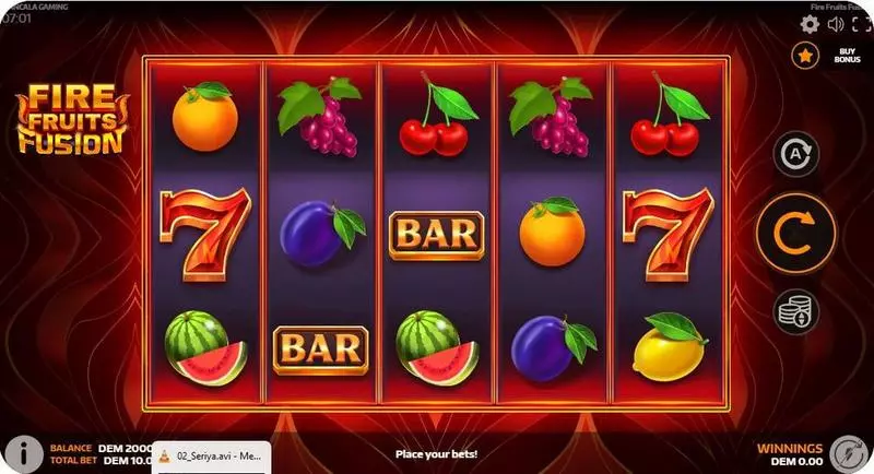 Fire Fruits Fusion Mancala Gaming Slots - Main Screen Reels