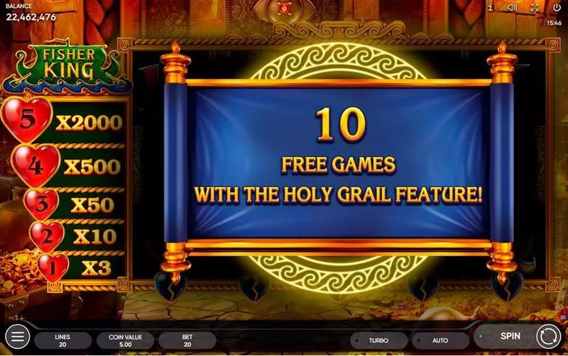 Fisher King Endorphina Slots - Free Spins Feature