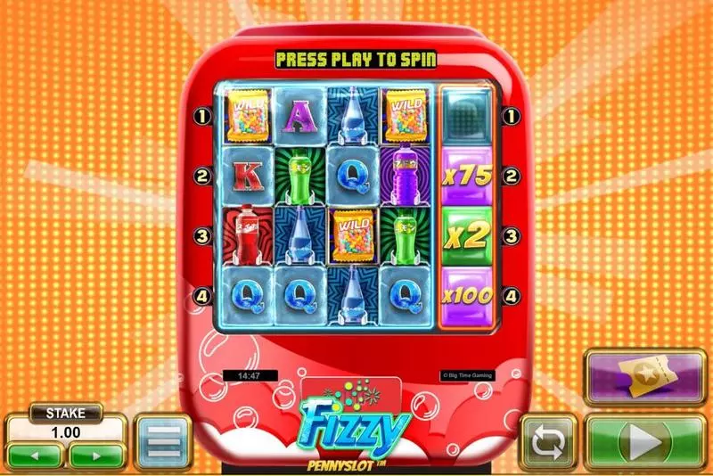 Fizzy Pennyslot Big Time Gaming Slots - Main Screen Reels