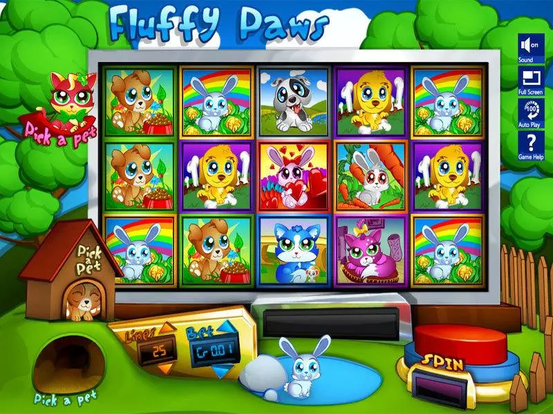 Fluffy Paws Slotland Software Slots - Main Screen Reels