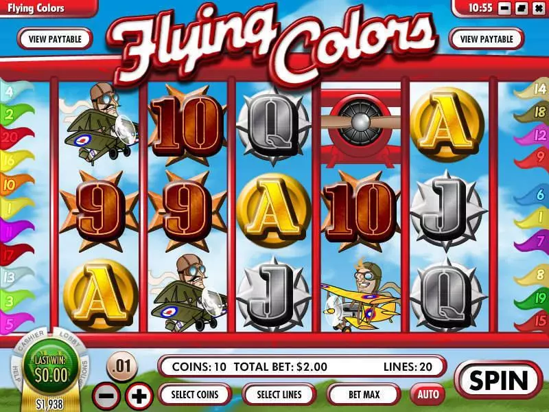 Flying Colors Rival Slots - Main Screen Reels