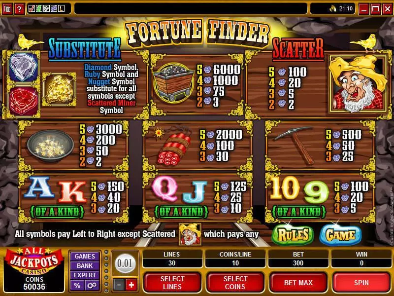 Fortune Finder Microgaming Slots - Info and Rules