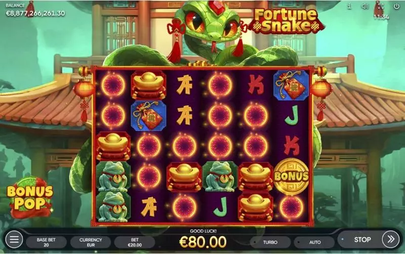 Fortune Snake Endorphina Slots - Main Screen Reels