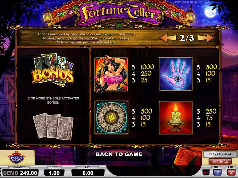 Fortune Teller Play'n GO Slots - Info and Rules