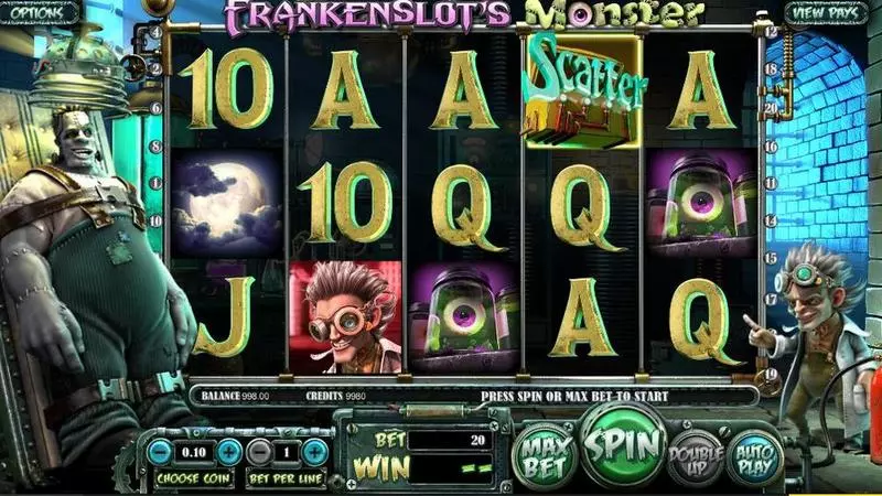Frankenslot’s Monster BetSoft Slots - Introduction Screen