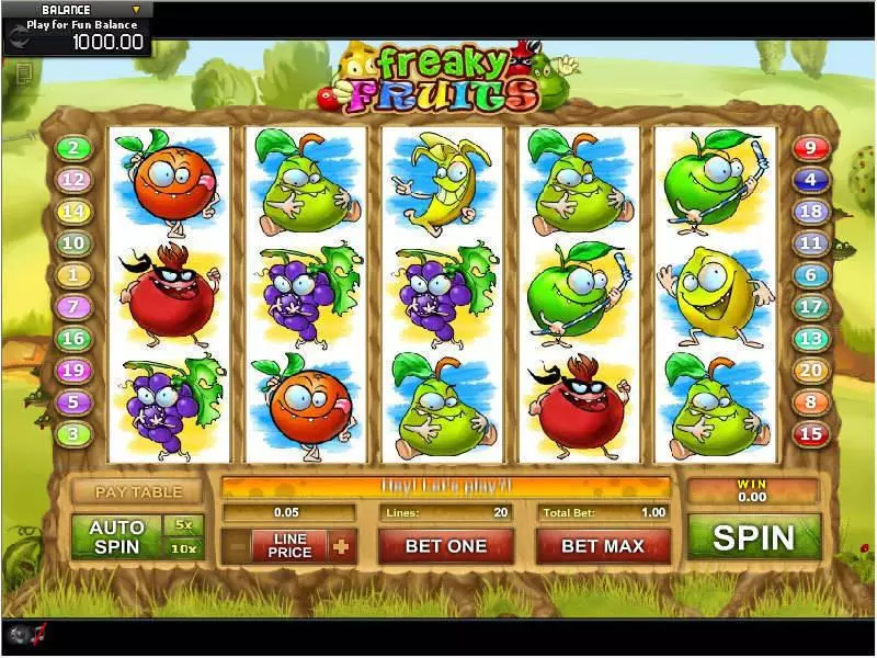 Freaky Fruits GamesOS Slots - Main Screen Reels