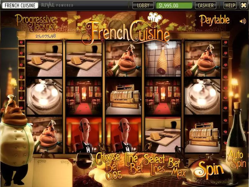 French Cuisine Sheriff Gaming Slots - Main Screen Reels