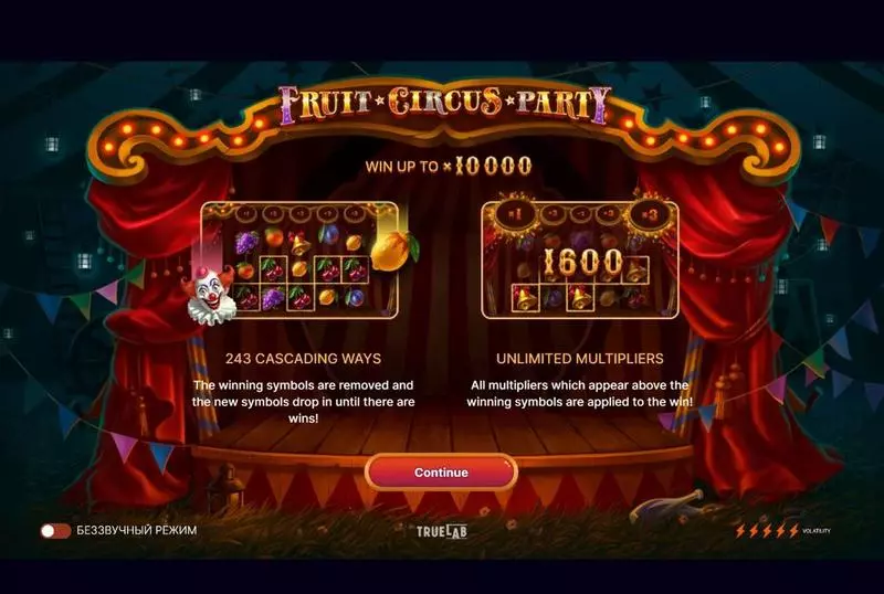 Fruit Circus Party TrueLab Games Slots - Info and Rules