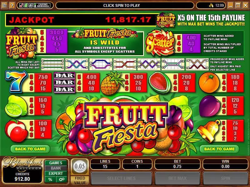 Fruit Fiesta 5-Reels Microgaming Slots - Info and Rules