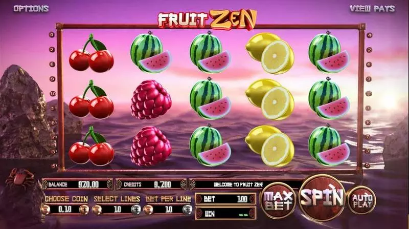 Fruit Zen BetSoft Slots - Introduction Screen