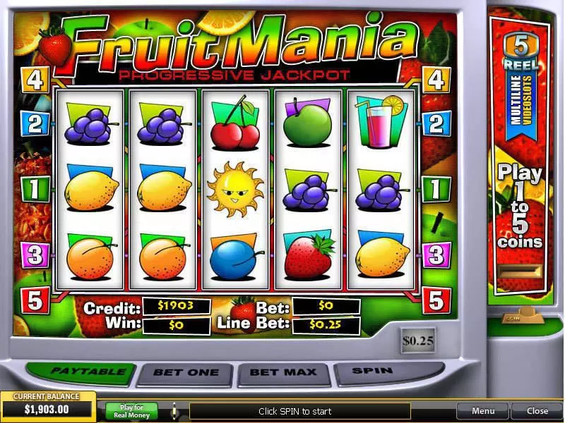 FruitMania PlayTech Slots - Main Screen Reels