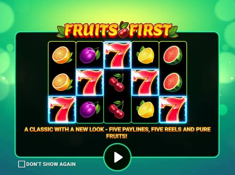 Fruits First Diamond Treasures Apparat Gaming Slots - Introduction Screen
