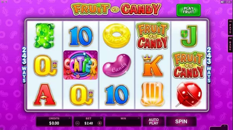 Fruits vs Candy Microgaming Slots - Main Screen Reels