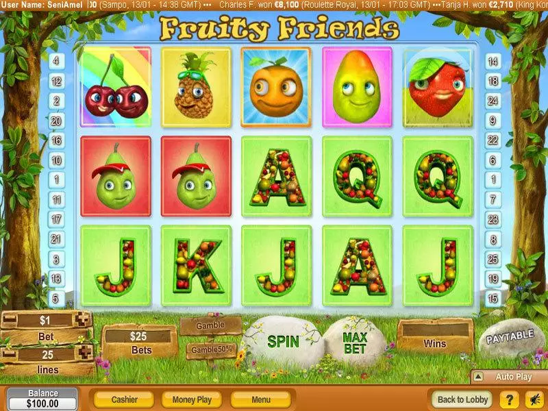 Fruity Friends NeoGames Slots - Main Screen Reels