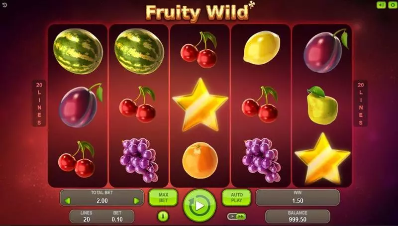 Fruity Wild Booongo Slots - Main Screen Reels