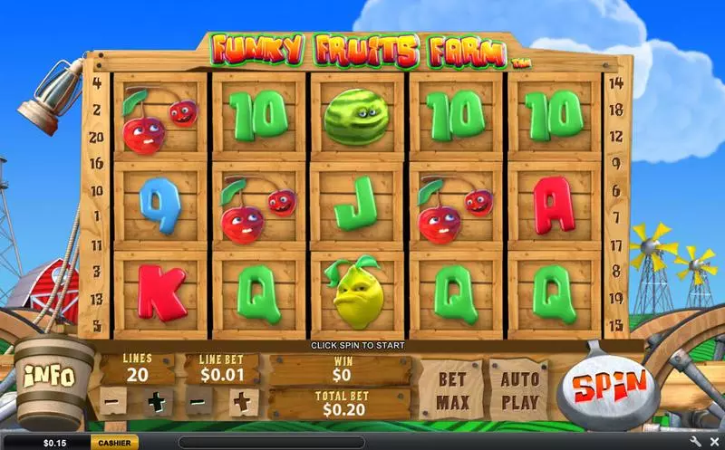 Funky Fruits Farm PlayTech Slots - Main Screen Reels