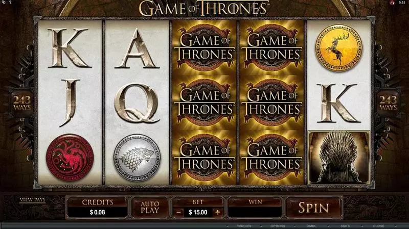 Game of Thrones - 243 Ways Microgaming Slots - Main Screen Reels