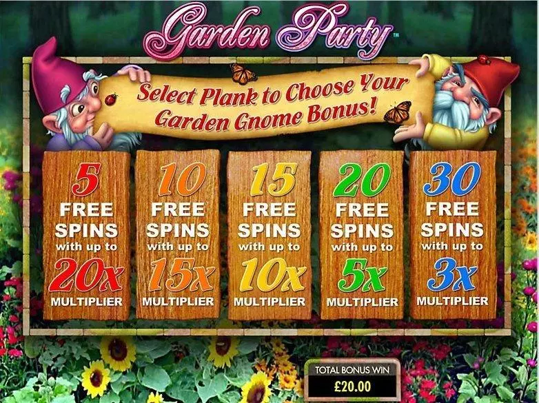 Garden Party IGT Slots - Introduction Screen