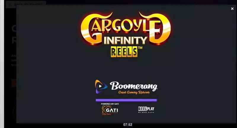 Gargoyle Infinity Reels ReelPlay Slots - Introduction Screen