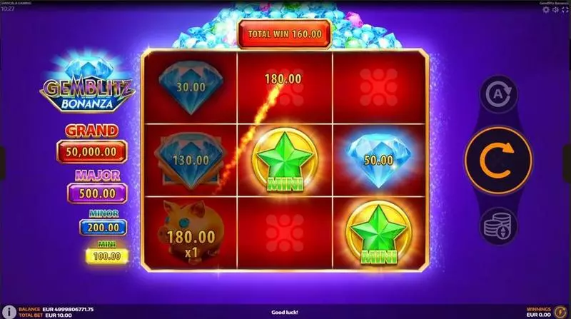 GemBlitz Bonanza Mancala Gaming Slots - Main Screen Reels