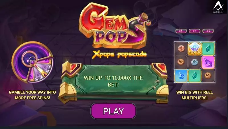 GemPops AvatarUX Slots - Introduction Screen