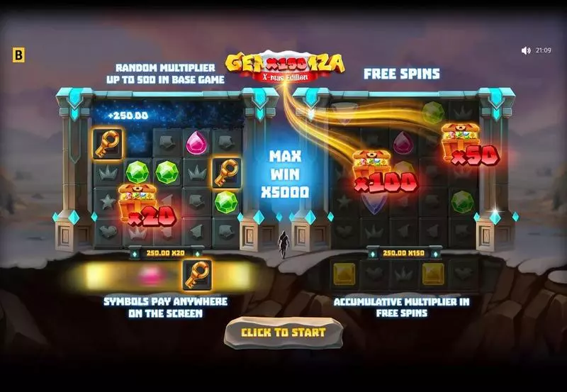 Gemza X-mas BGaming Slots - Introduction Screen