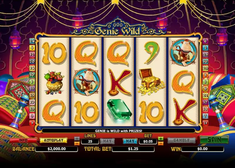 Genie Wild NextGen Gaming Slots - Main Screen Reels
