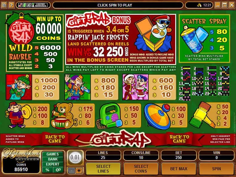 Gift Rap Microgaming Slots - Info and Rules
