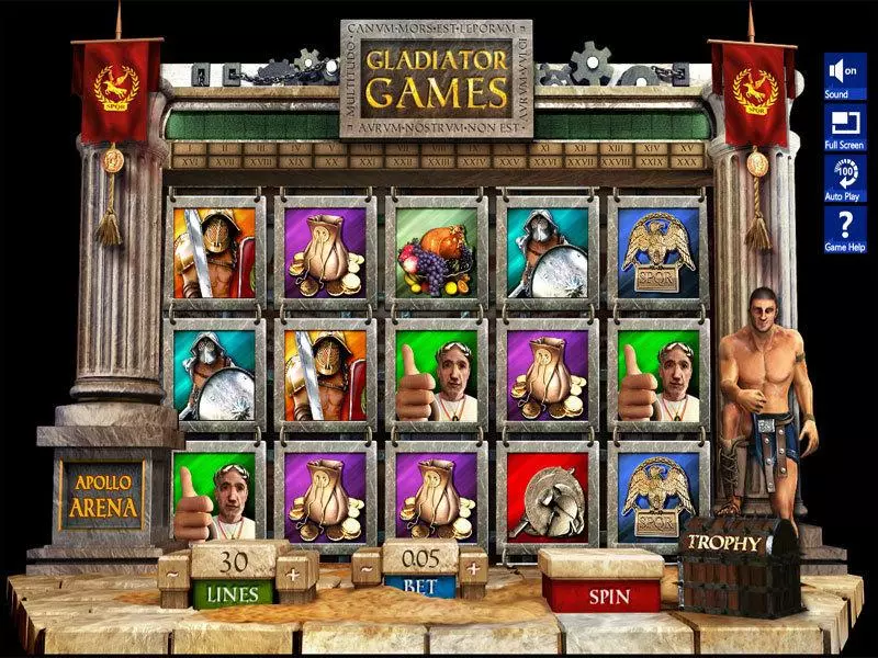 Gladiator Games Slotland Software Slots - Main Screen Reels