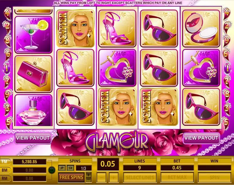 Glamour Topgame Slots - Main Screen Reels