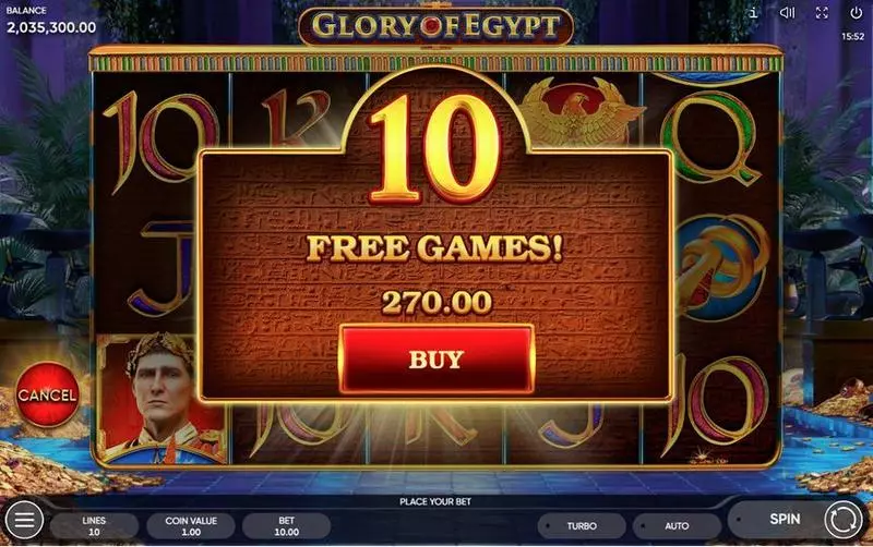 Glory of Egypt Endorphina Slots - Free Spins Feature