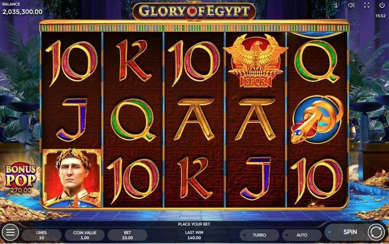 Glory of Egypt Endorphina Slots - Main Screen Reels