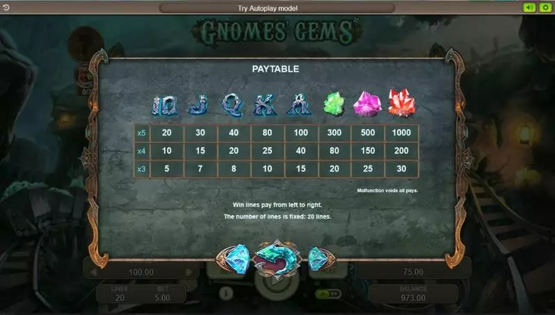 Gnomes' Gems Booongo Slots - Info and Rules