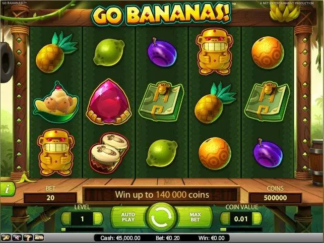 Go Bananas! NetEnt Slots - Main Screen Reels