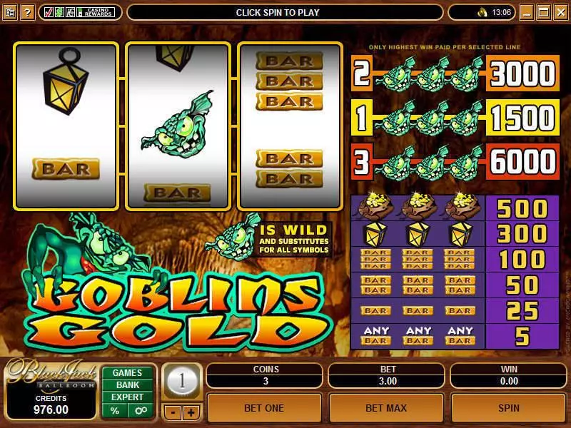 Goblin's Gold Microgaming Slots - Main Screen Reels