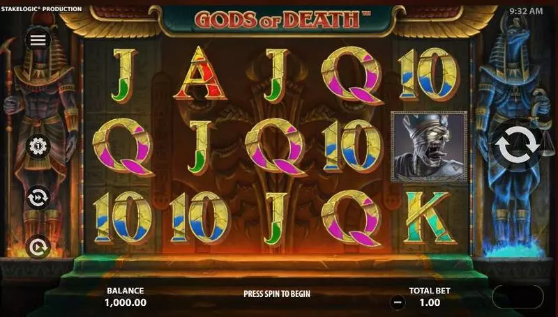 Gods of Death StakeLogic Slots - Main Screen Reels
