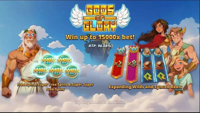 Gods of Glory Slotmill Slots - Introduction Screen